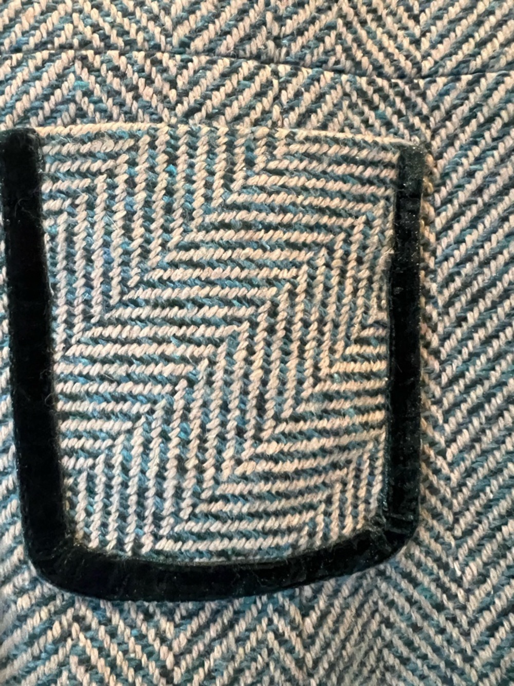 DELLA SPIGA Herringbone Tweed Blazer Tailored green blue Jacket - Picture 7 of 8